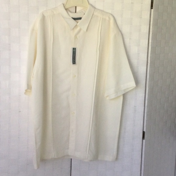Cubavera Mens shirt size XXL short sleeves  light cream button down.    #300 - Picture 1 of 9